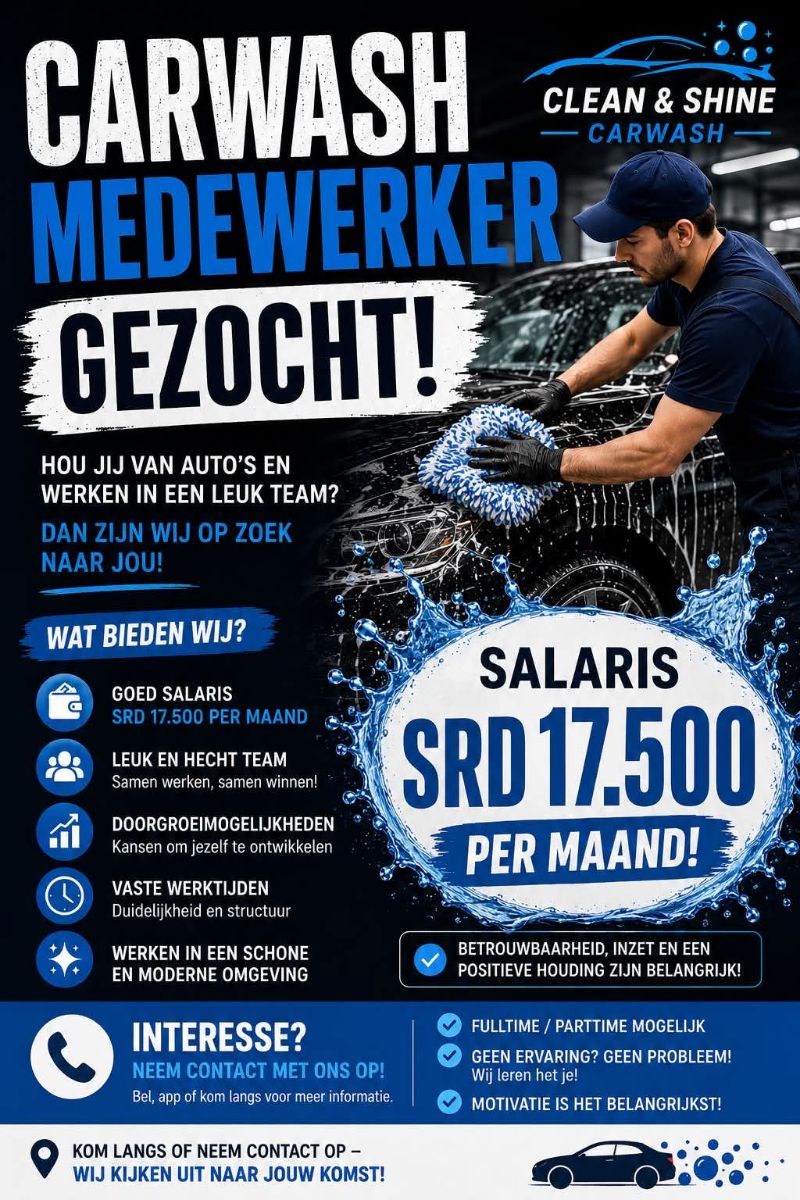 Carwash Medewerker Gezocht