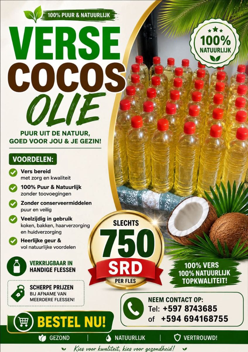 100% Pure Verse Kokosolie – Te Koop