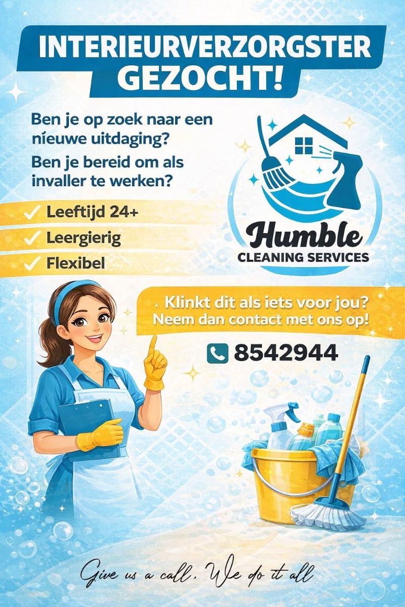 Schoonmaakster Gezocht