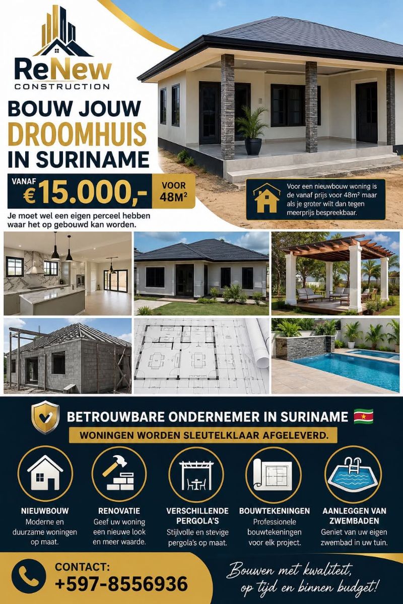 Sleutelklaar Nieuwbouwwoning vanaf €15.000