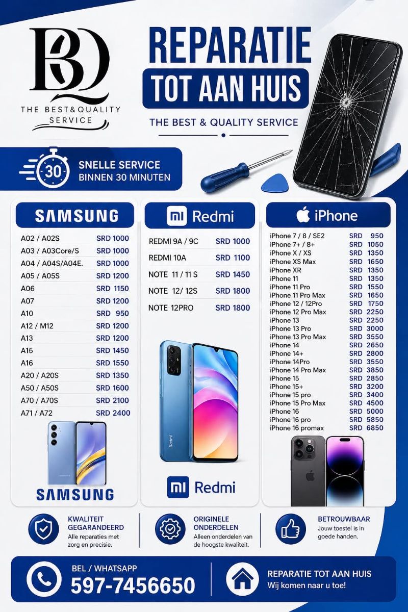 Telefoon Reparatie Aan Huis – Scherm, Batterij & Meer