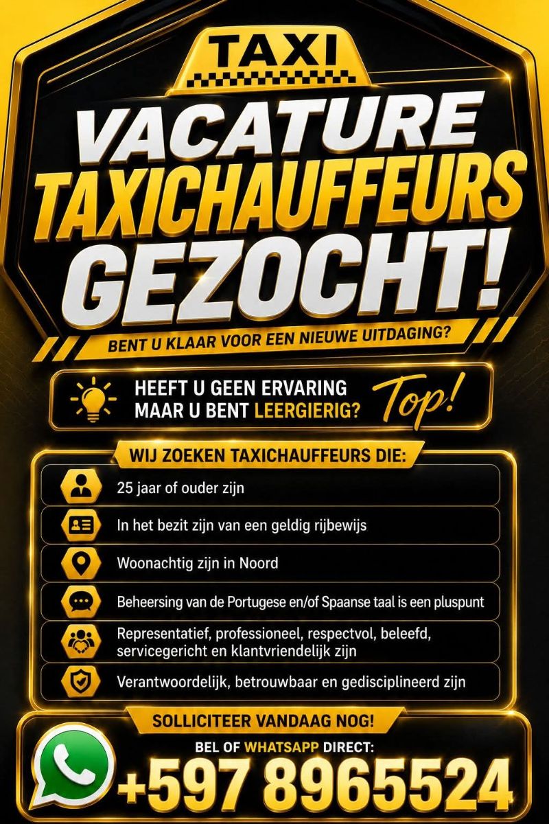 Taxichauffeurs Gezocht
