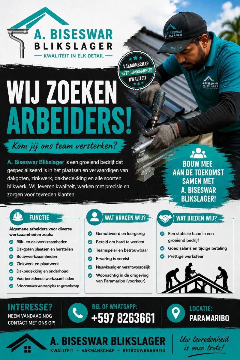 Arbeiders Gezocht – Biseswar Blikslager
