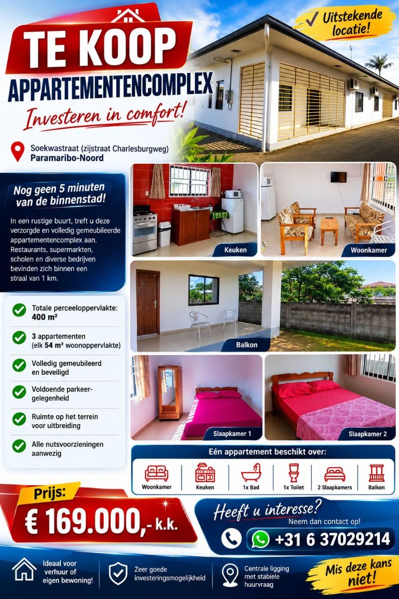 Appartementencomplex Te Koop – Paramaribo-Noord