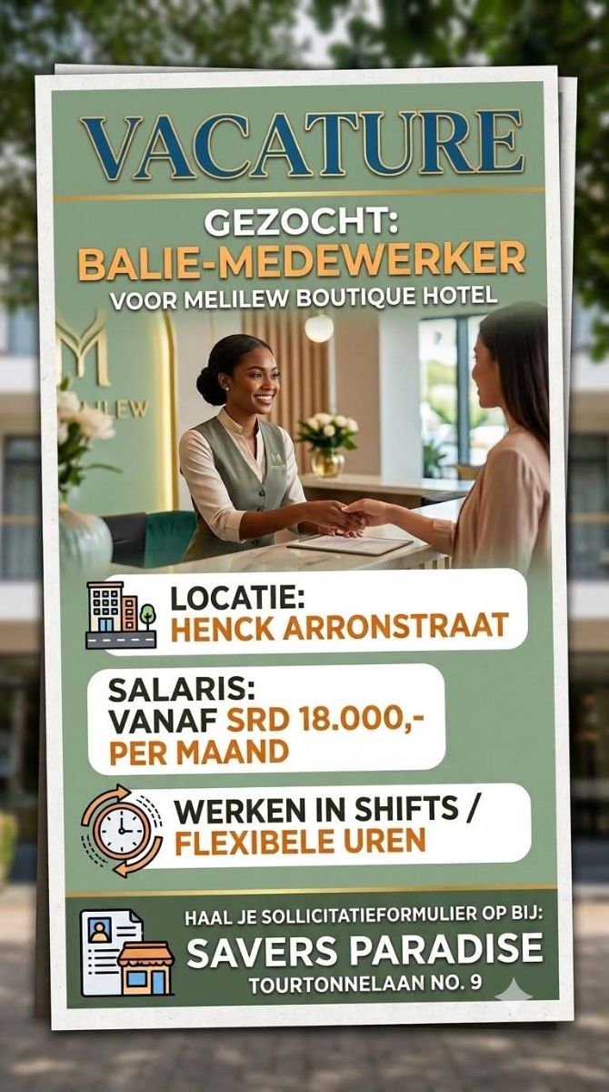 Balie Medewerker Gezocht – Melilew Boutique Hotel