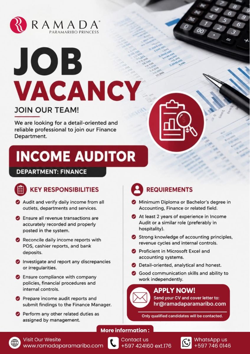 Income Auditor Gezocht – Ramada