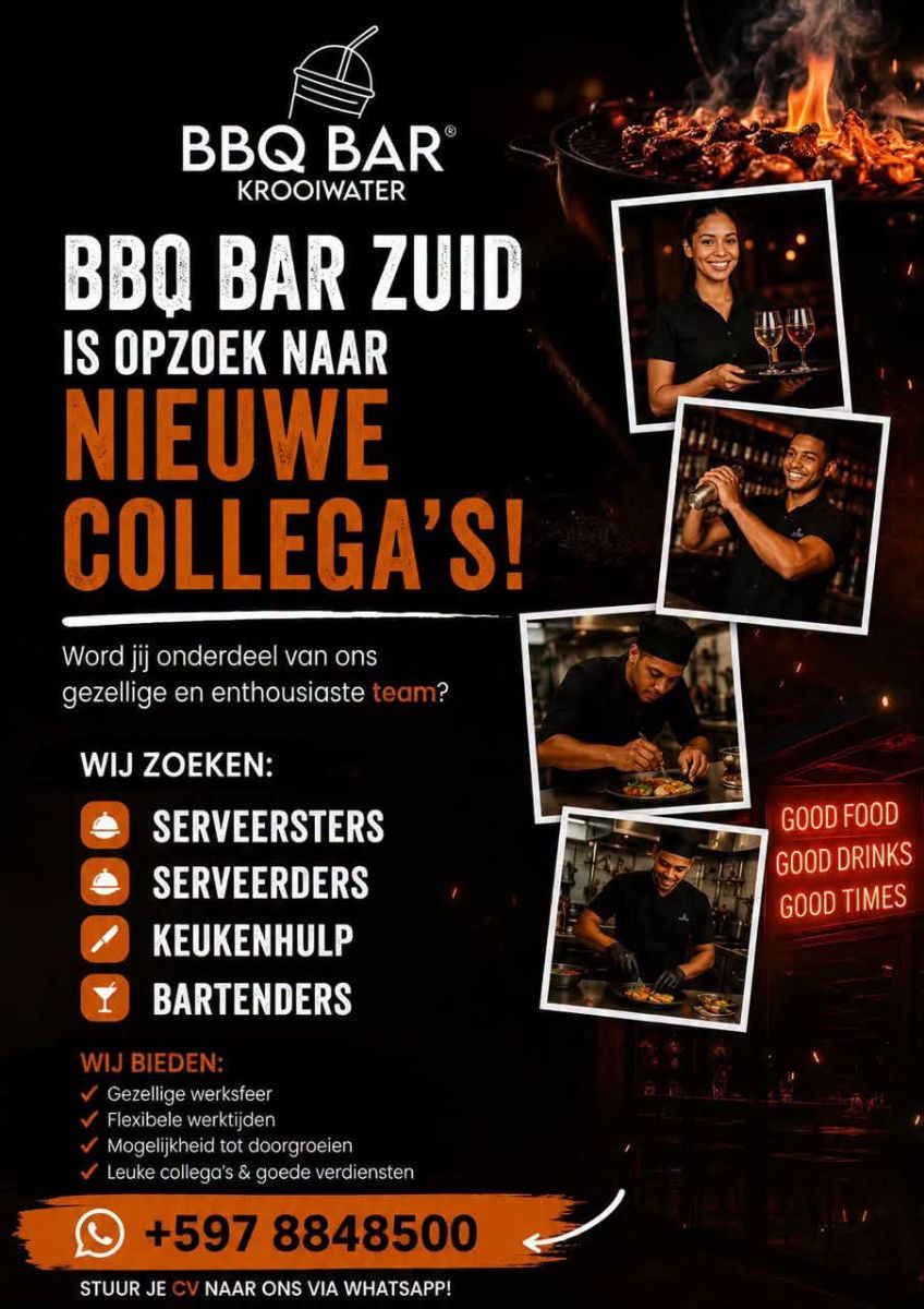 Horecamedewerkers Gezocht – BBQ Bar Zuid
