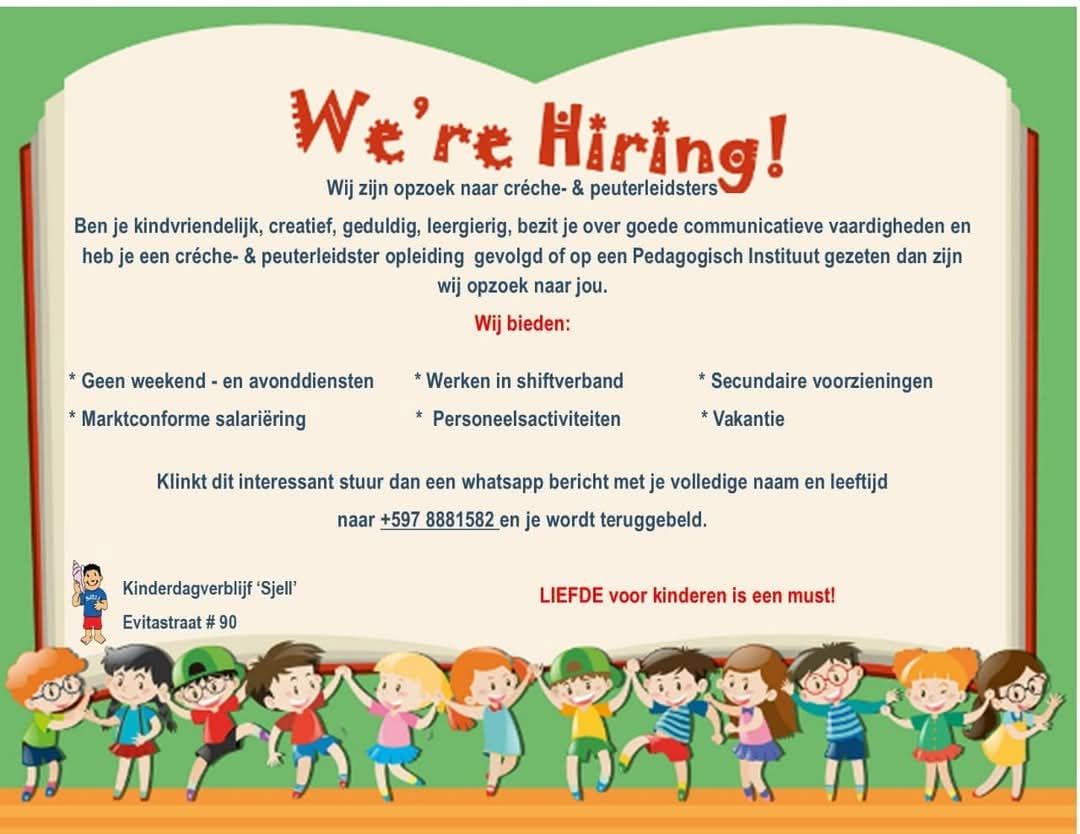 Crèche- & Peuterleidsters Gezocht