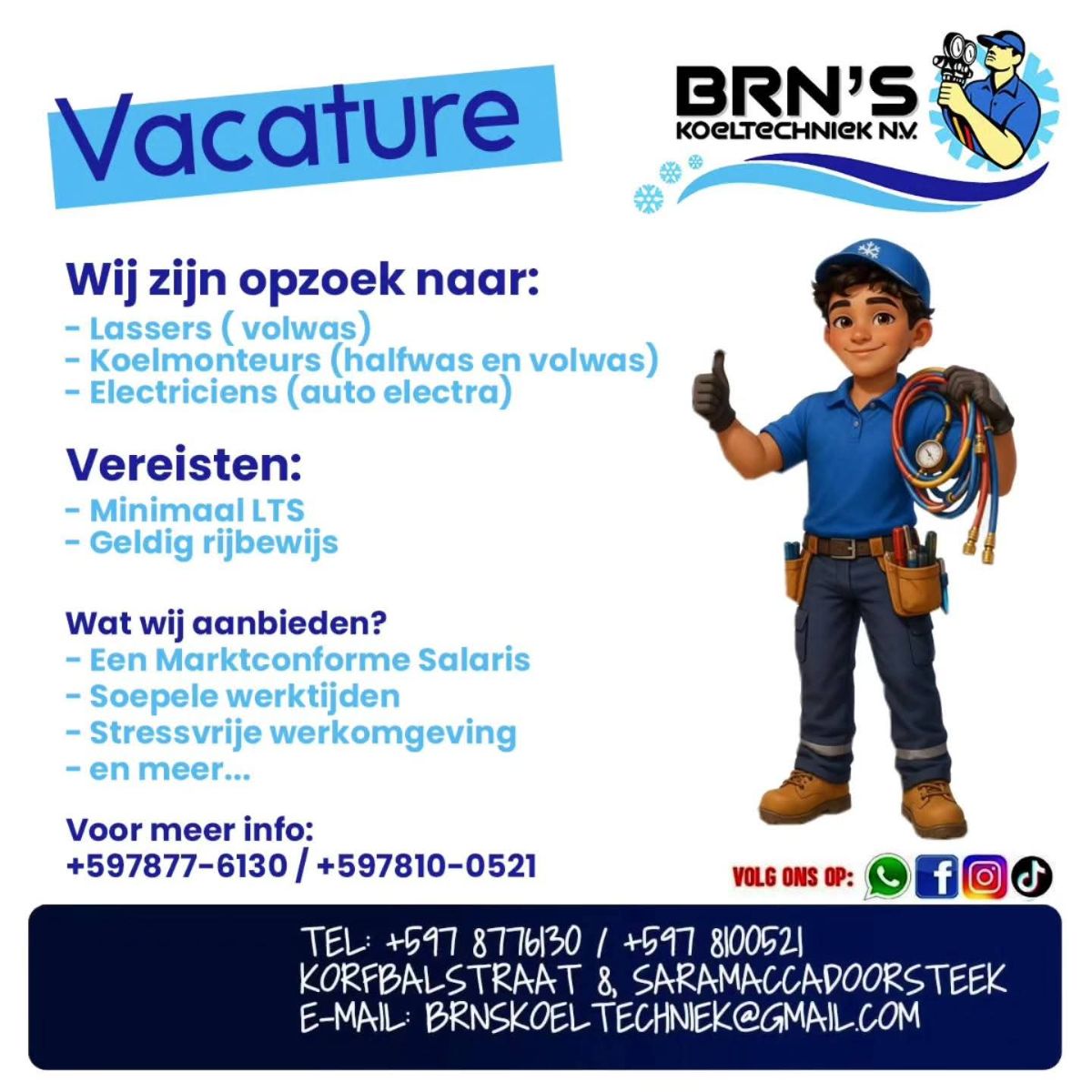 Technisch Personeel Gezocht – BRN Koeltechniek NV