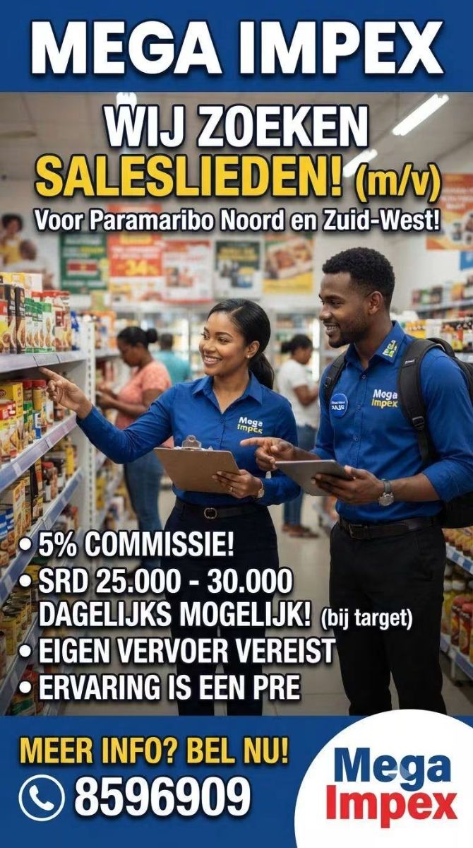 Salesmedewerkers Gezocht – Mega Impex