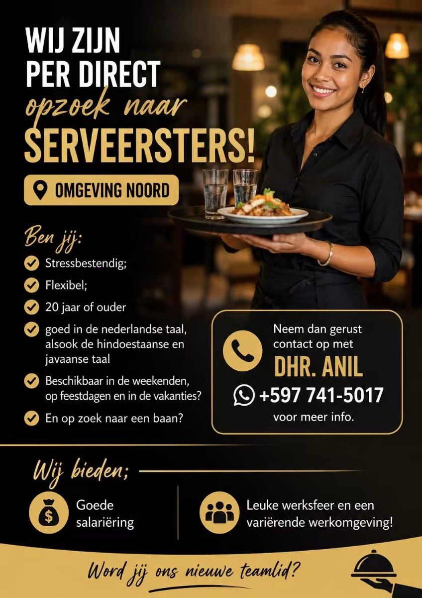 Serveersters Gezocht – Omgeving Noord