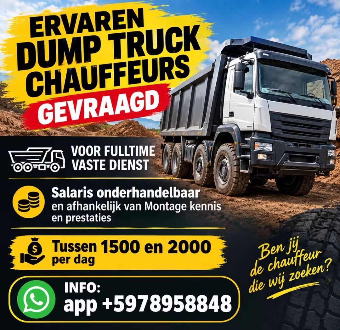 ERVAREN DUMP TRUCK CHAUFFEURS GEVRAAGD
