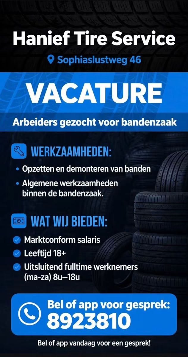 Arbeiders Gezocht – Hanief Tire Service