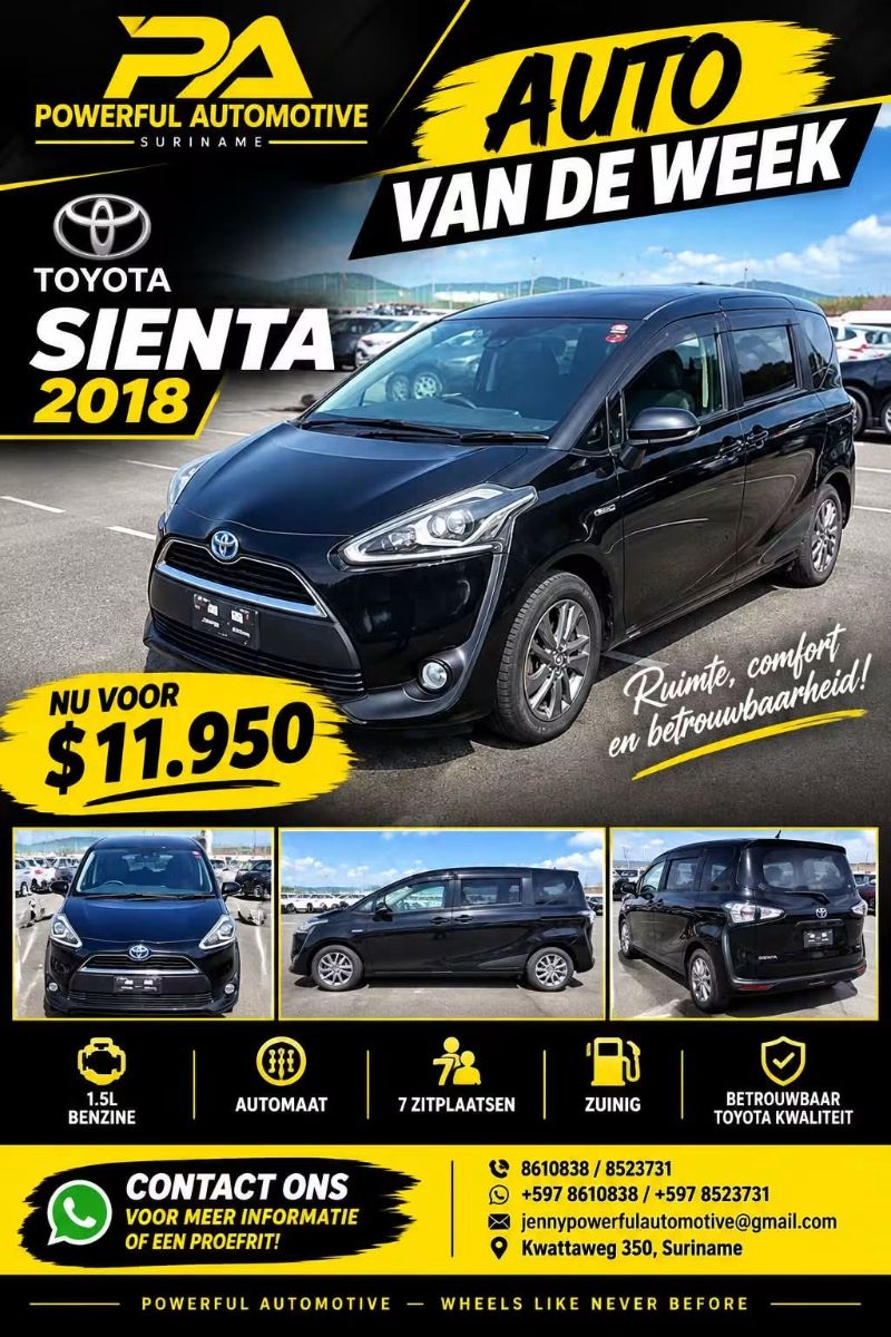 Toyota Sienta 2018 | 7-Zitter