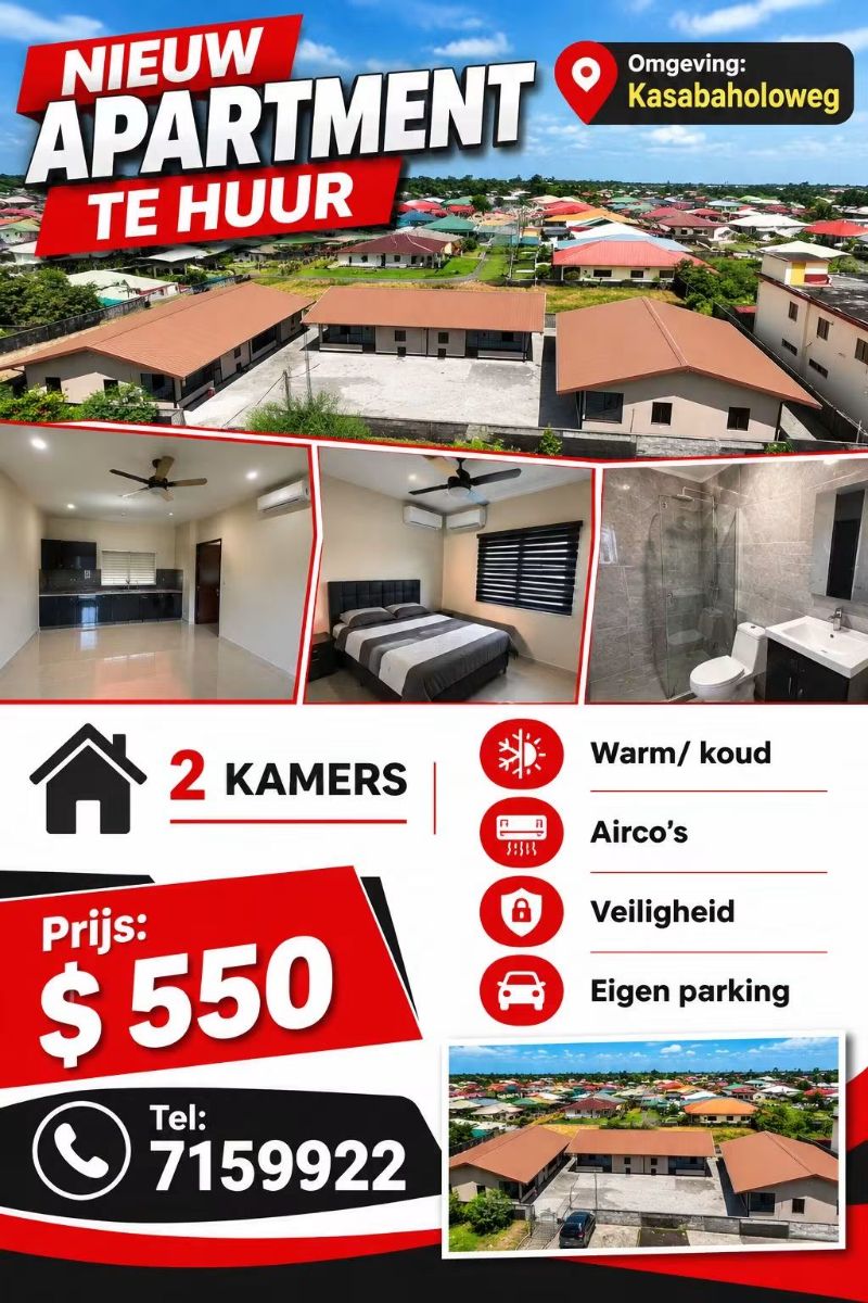 Nieuw Appartement te Huur – Kasabaholoweg | $550 - afbeelding 2