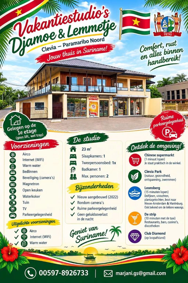 Studio te Huur – Paramaribo Noord | Vanaf $30 per Dag - afbeelding 2